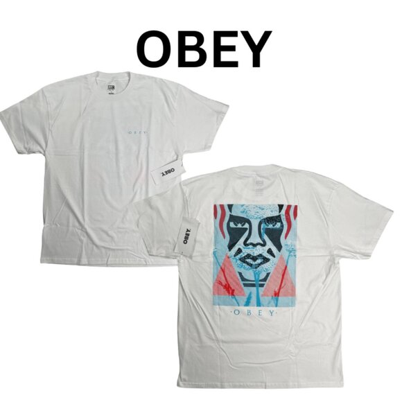 "NWT" OBEY Deco Icon Face White T-Shirt (L) - Picture 1 of 7